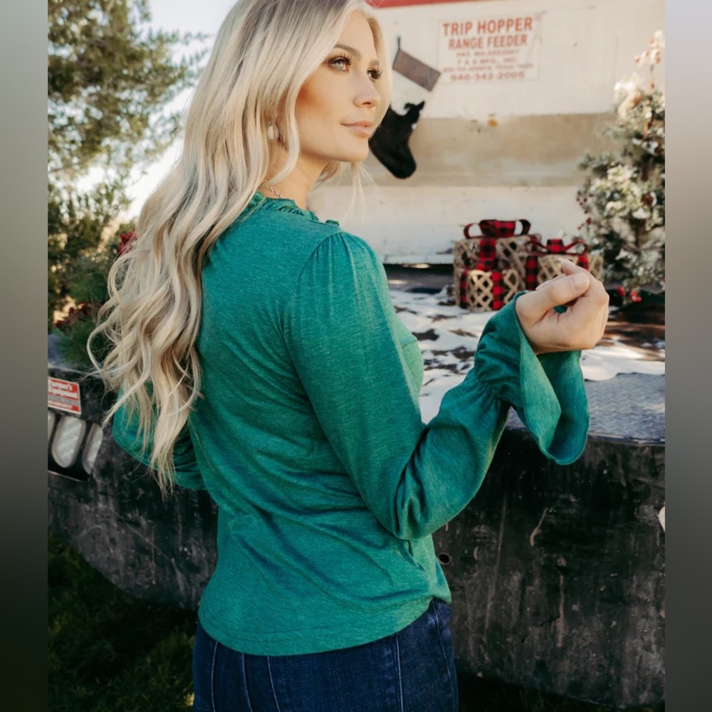 Women’s Top with Unique neckline and Bell sleeves ❤️‍🔥 - Picture 3 of 3